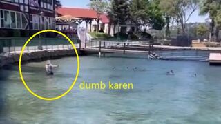 Dumb Karen doesn't understand DUCKS NEED LOVE TOO