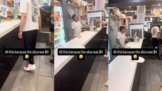 Getting slapped in the face with a slice of pizza is WILD