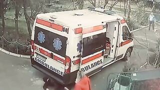 Ambulance RUNS DUDE OVER by accident
