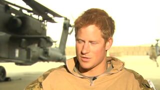 When Prince Harry ran to his helicopter during TV interview in Afghanistan