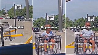 Some lady ditched her kid in a shopping cart