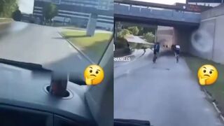Cyclists get splashed for blocking the road