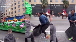 Lady snatched a bag of toys from a little kid, SMDH