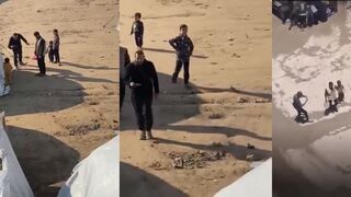 Poor kids in Gaza finally get food, but only for the camera