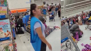 CRASHING OUT! Woman throws herself on Walmart floor