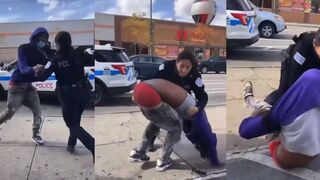 Chicago policewoman takes down perp