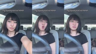 People shocked at what she does in the car