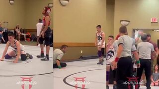 Wrestling Dad Karen body checks referee during match