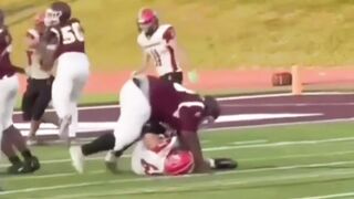 Football player pancakes opponent, fractures their spine