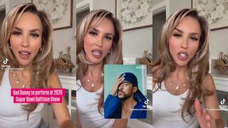 Lady with 12lbs of makeup and fake eyelashes complains about Bad Bunny