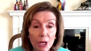 Pelosi gets *TRIGGERED* by seeing Trump on screen during interview