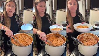 Ma'am, if you tied all that spaghetti together, you could rappel from the moon with it