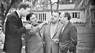 Moe Howard showing how THE THREE STOOGES performed slapstick without hurting each other
