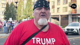 Anti-ICE protester rubs pepper ball residue in his gum to show off