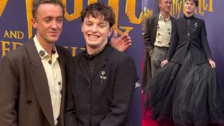 Male Harry Potter star wears a DRESS while being kissed by actor Tom Felton
