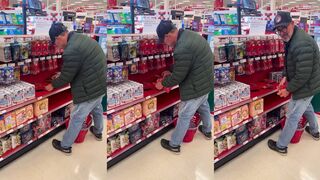 Guy brings scale to weigh Pokemon cards looking for a good one