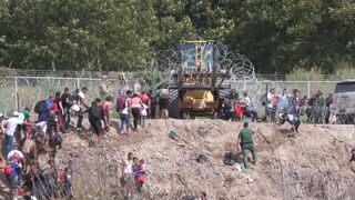 Biden-Harris sent forklifts to open the border when Texas built a razor wall