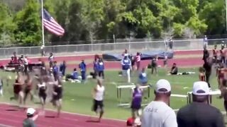 High school runner gets smacked from behind mid-race