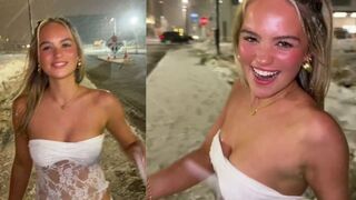 Some gals really love the snow