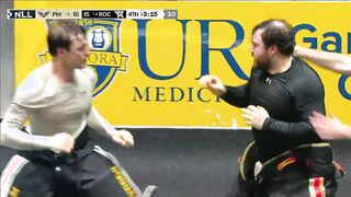 Lacrosse Goalies rip off the pads, go at it