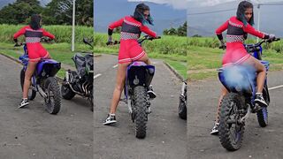 Going for a ride on the dirt bike