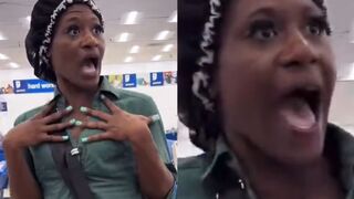 Bonnet-wearing Betty harasses a white woman