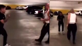 brutal leg kick had dude folding in half