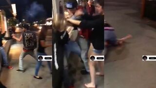 Guy takes a beating, then delivers the knockout