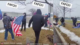 MAGA bro knocks out like ten people at once