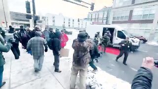 Protesters accidentally KNOCKED OUT one of their own