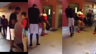 Dude cracks a bottle over bully's head