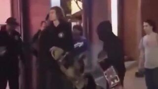 Man punches girl, then gets destroyed by a skateboard