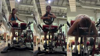 Gym girl shows her form