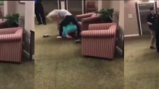 Karen FINDS OUT in the hotel lobby