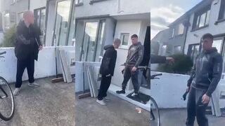 Dude really brought a KNIFE to a GUN FIGHT