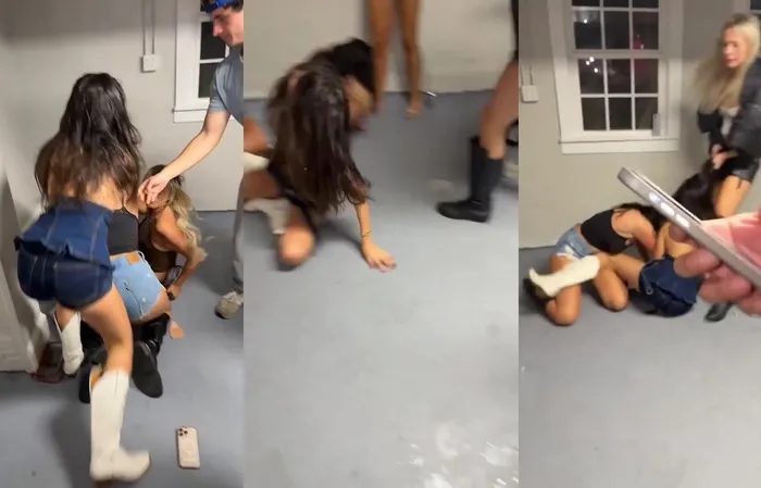 Sloppy chicks during drunken fight