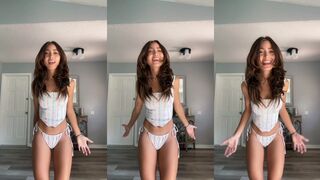 Janice dancing in panties is all smiles