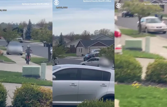 Psycho lady tries running over kid on bike
