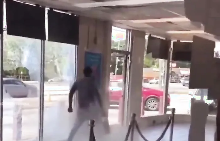Freaking out with a fire extinguisher and caught on video