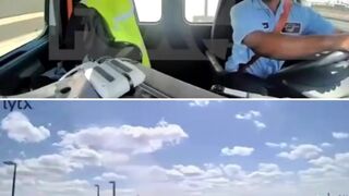 United Airlines Boeing 767 hits Bakery Truck and light pole in Newark, NJ