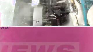 United Airlines Boeing 767 hits Bakery Truck and light pole in Newark, NJ