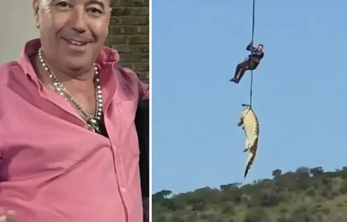 Police airlift a crocodile with the body of a 59-year-old businessman inside it