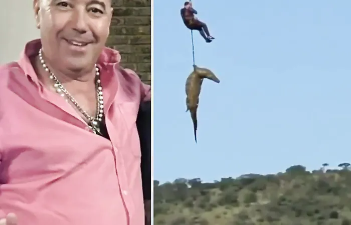 Police airlift a crocodile with the body of a 59-year-old businessman inside it