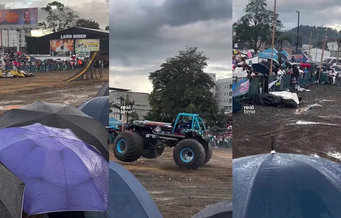 Monster Truck loses control, runs over fans