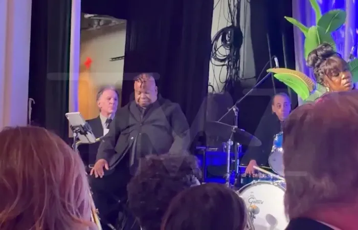 Saxophonist falls asleep on stage while Kamala speaks