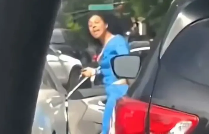 Road Rage Karen gets CRUNCHED by two cars