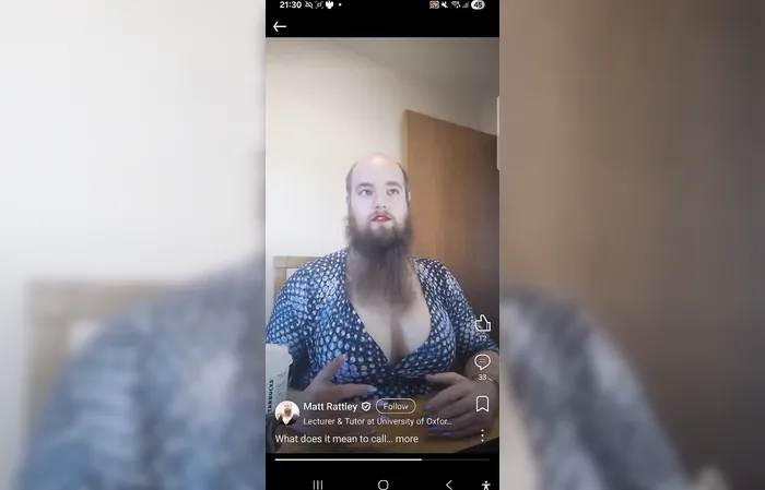 HAHA WHAT? Oxford tutor is obese bearded guy with breasts