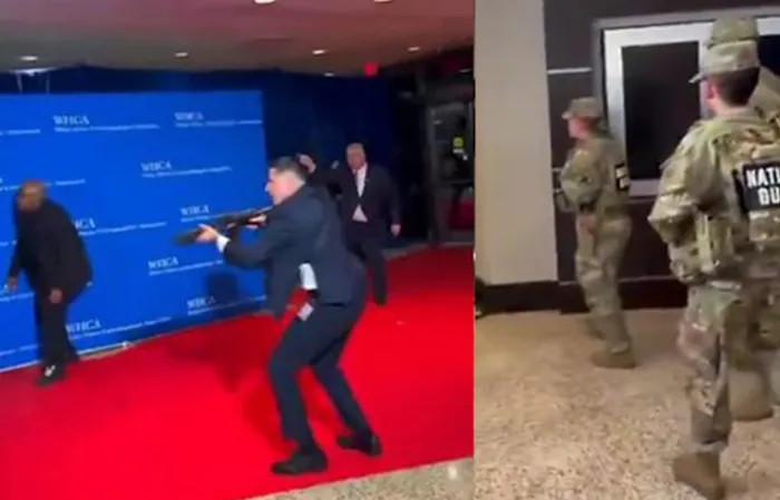 Footage shows guns drawn