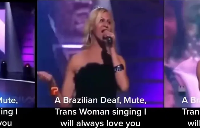 Brazilian deaf mute transgender singing 'I will always love you'
