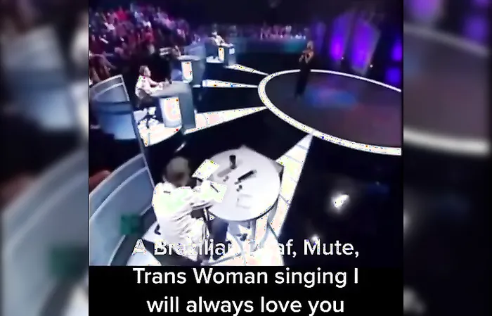 Brazilian deaf mute transgender singing 'I will always love you'